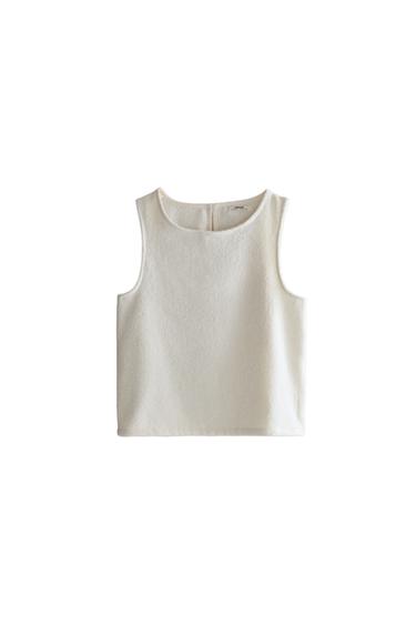 COTTON TERRY BEACH TOP - Ivory by Zara