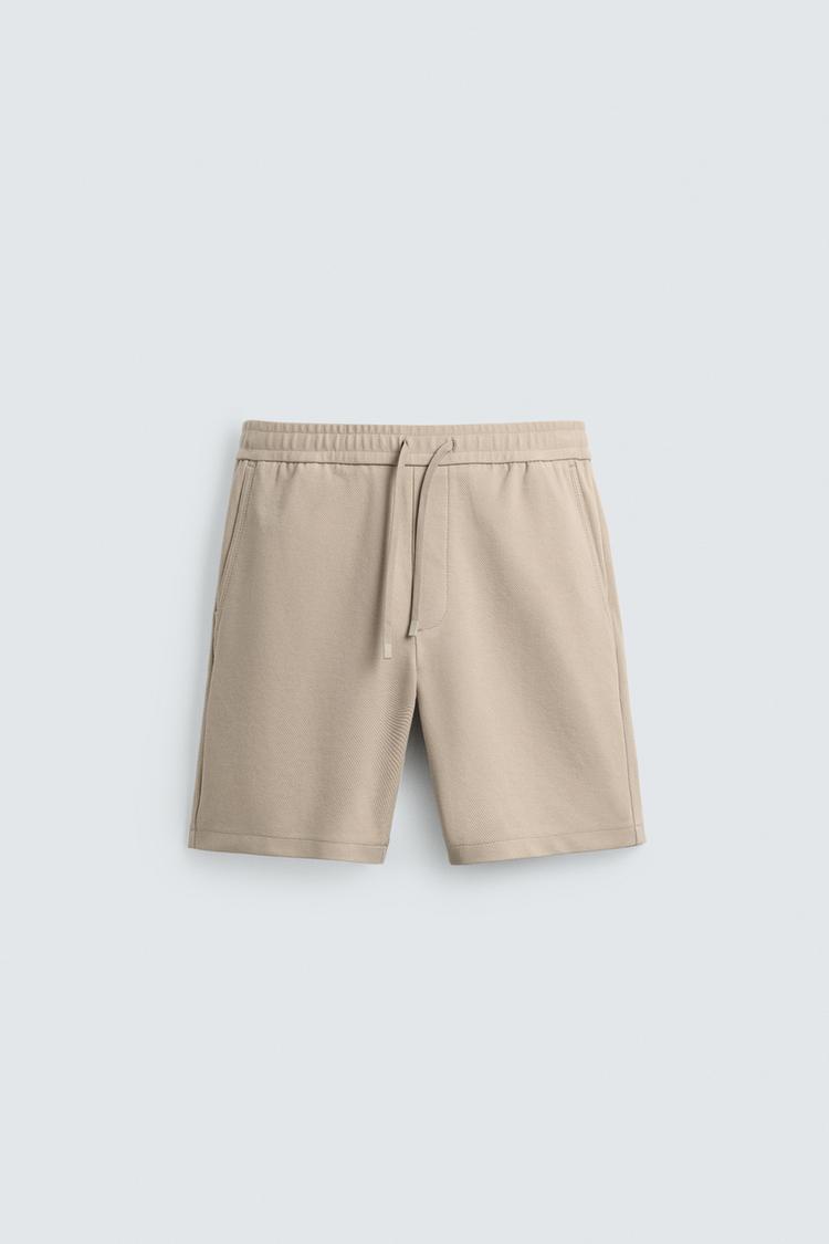 ZARA COMFORT TEXTURED BERMUDA SHORTS