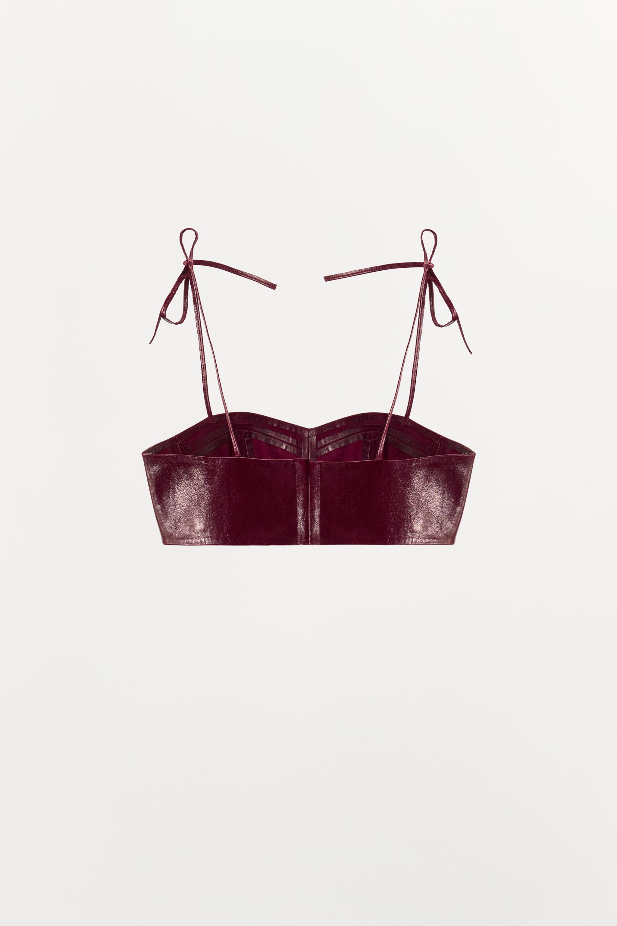 100% LEATHER MINI TOP