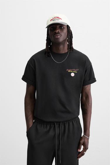 T-SHIRT IMPRIMÉ BIMATIÈRE - Noir de Zara - Image 1