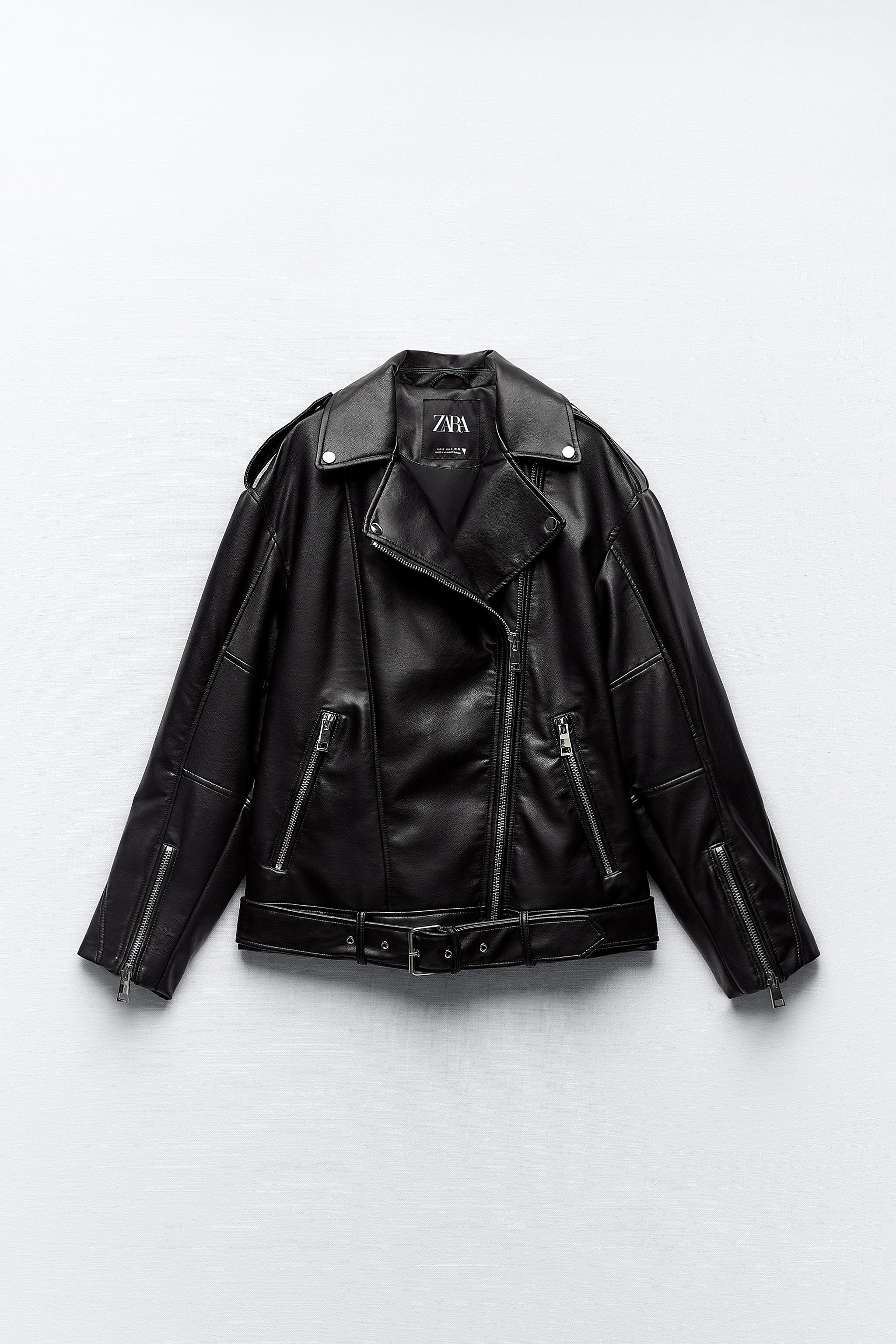 VESTE DE MOTARD OVERSIZE EFFET CUIR Noir ZARA France