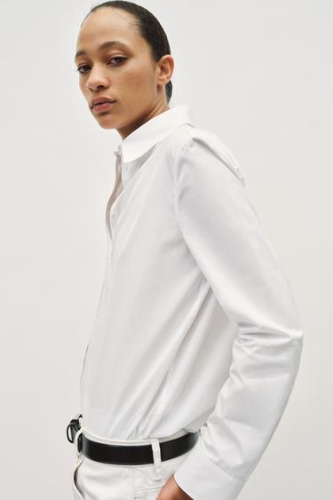 CAMISA POPELÍN ZW COLLECTION - Blanco de Zara
