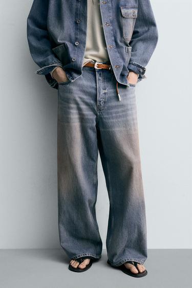 JEANS BAGGY FIT LAVADO EFECTO VINTAGE - Azul medio de Zara