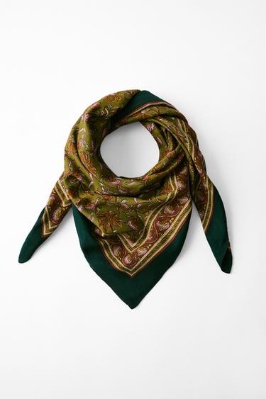 LENÇO ESTAMPADO FLORAL - VERDE da Zara