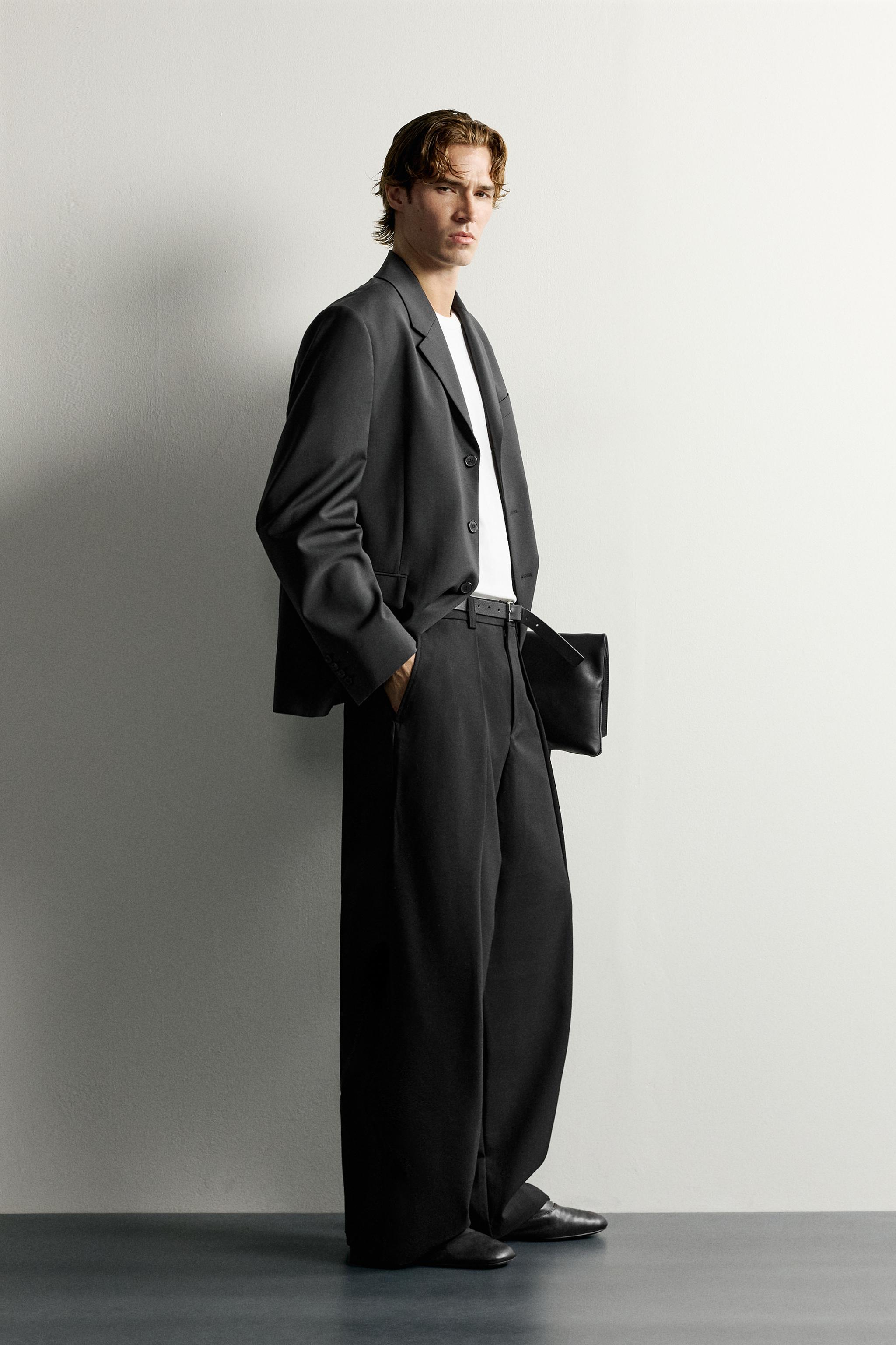 Zara PİLİLİ RELAXED FIT PANTOLON görsel 4