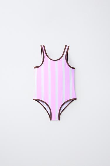 AGES 6-14 / PUKAS SURF STRIPED SWIMSUIT - Pink by Zara