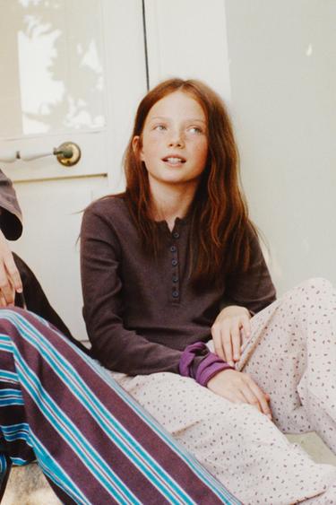6-14 YEARS/ FLORAL SAROUEL TROUSERS PYJAMAS - Brown by Zara
