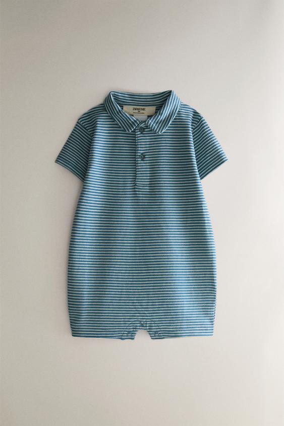 GESTREIFTER STRAMPELANZUG - Blau von Zara - Bild 0