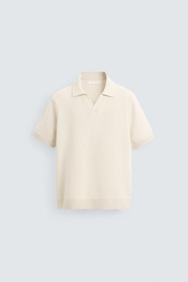 POLO DE MALHA COM TEXTURA - Cru da Zara