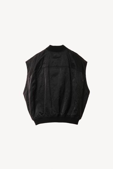 WILLY CHAVARRIA X ZARA OVERSIZE BOMBER GILET - Black by Zara - Image 5