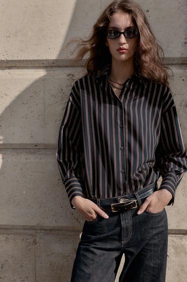 РУБАШКА В ПОЛОСКУ — СИНИЙ от Zara
