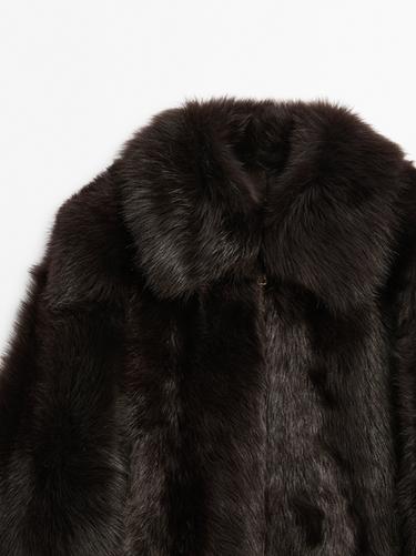 Chaqueta corta piel Toscana - Marrón de Zara