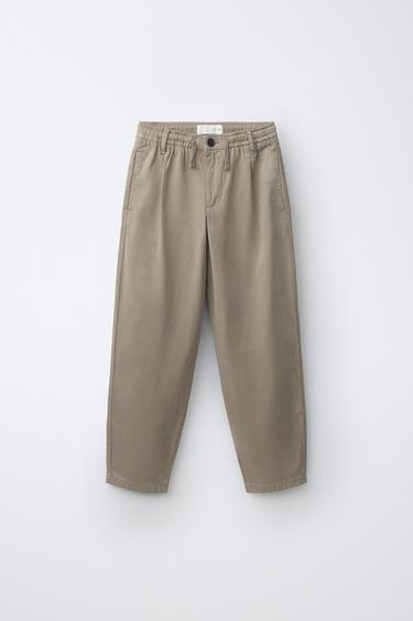 PANTALÓN CHINO - Visón oscuro de Zara - Imagen 0