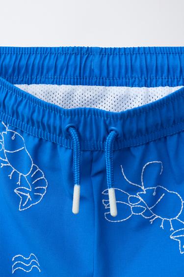 6-14 ANS/ SHORT DE BAIN BRODERIES MARINES - Bleu de Zara - Image 2