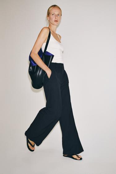 PANTALÓN ANCHO ZW COLLECTION - Marino de Zara