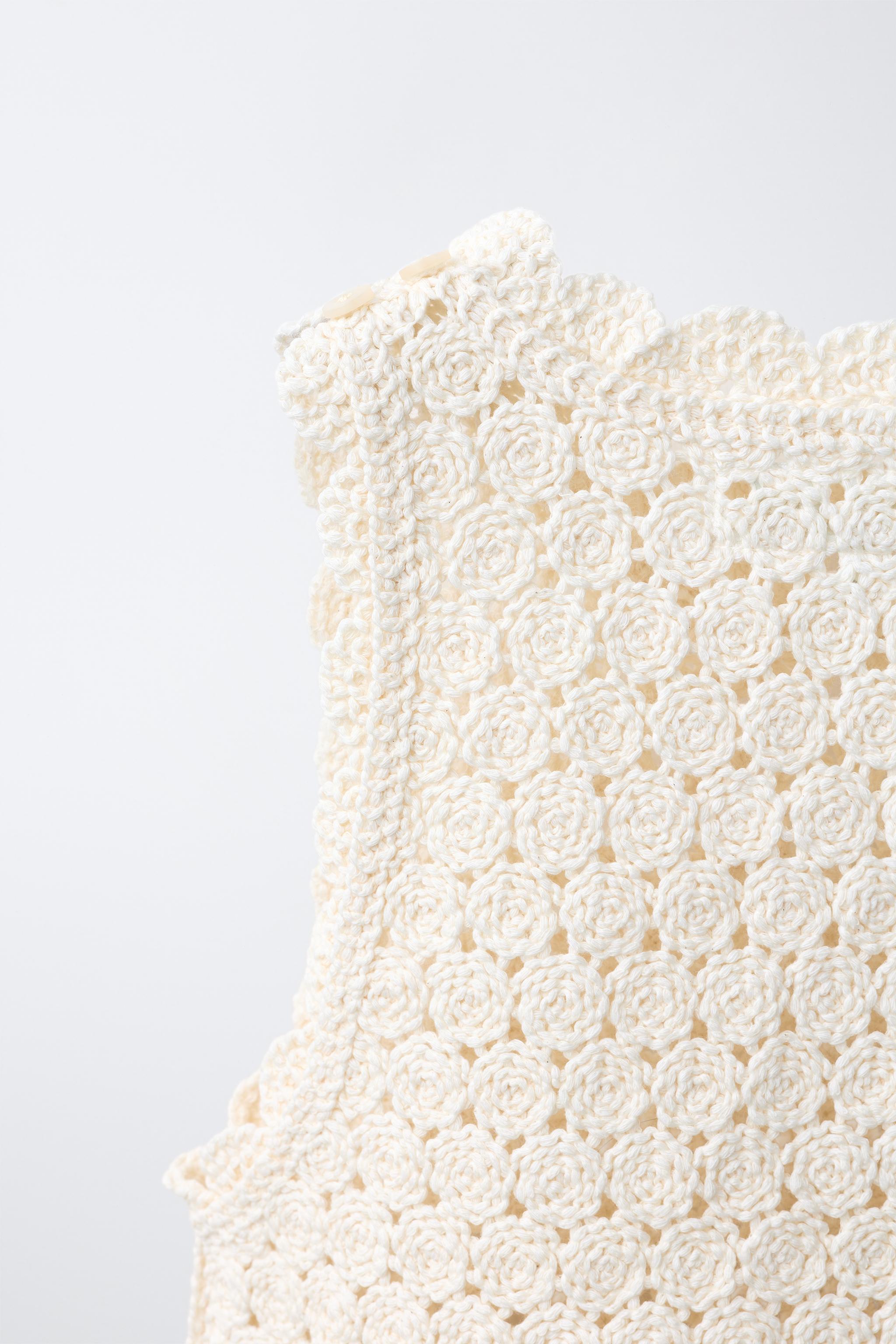 ☆新品未開封☆Heart crochet knit tops HEART CROCHET KNIT TOP - Ecru | ZARA Canada