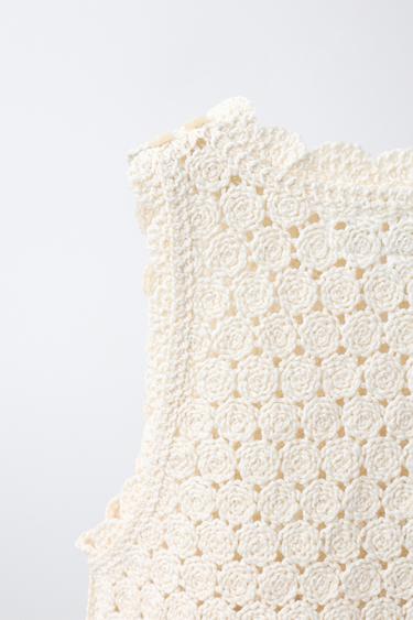 TOP EN CROCHET CŒUR - Écru de Zara - Image 3