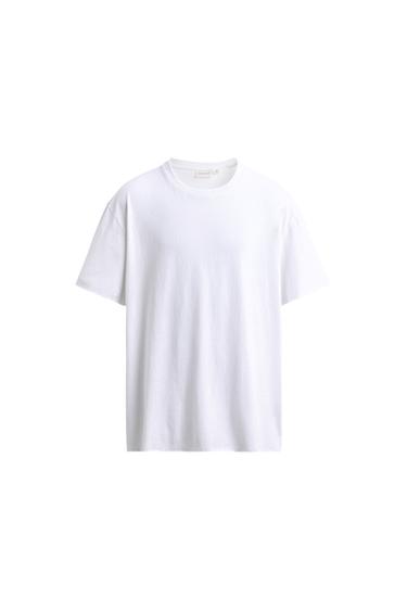 LEICHTES T-SHIRT MIT UNREGELMÄSSIGEM ABSCHLUSS - Weiß von Zara