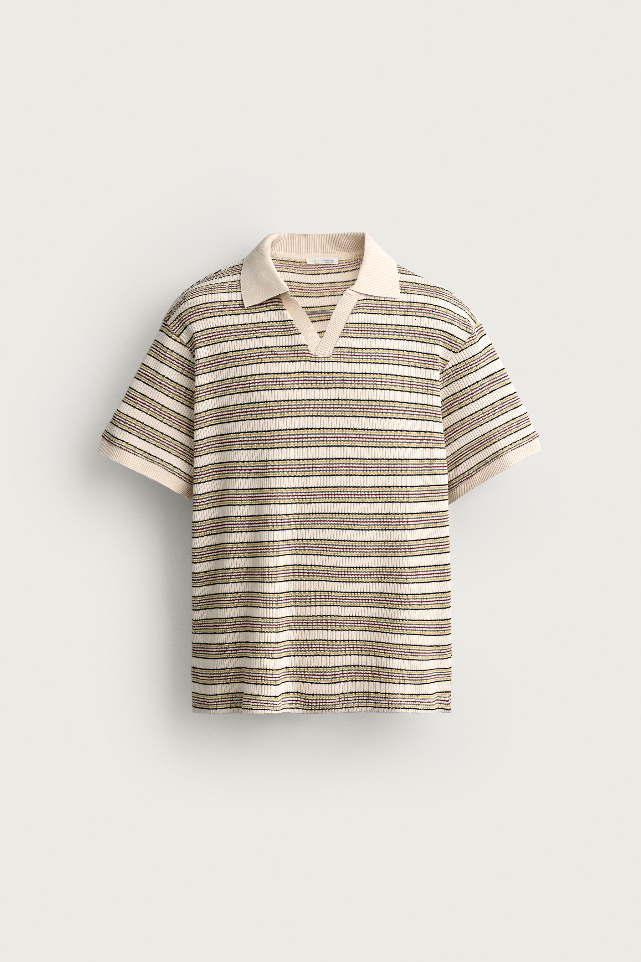 STRIPED REGULAR FIT POLO — Multicolored