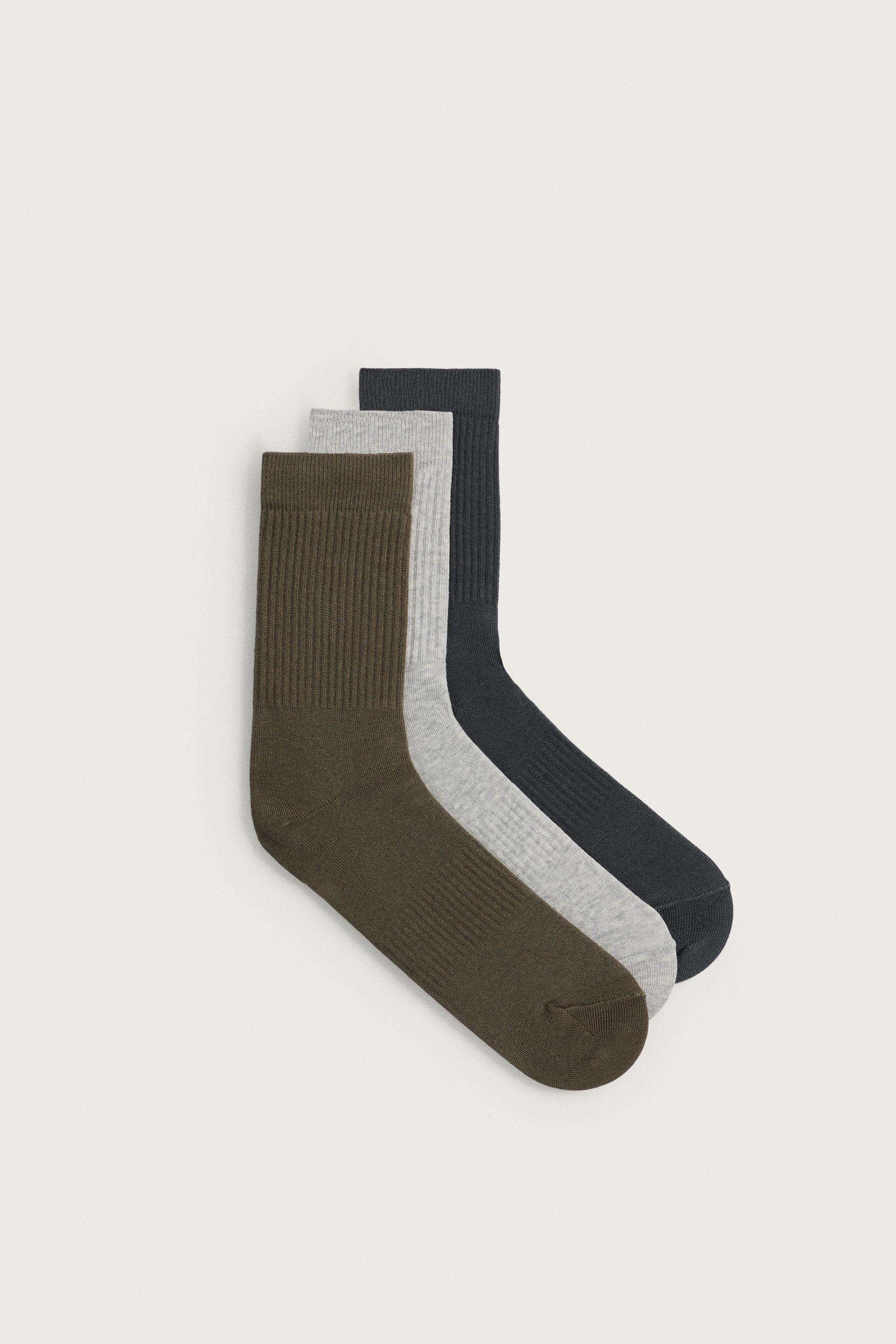 RIBBED SOCKS 3-PACK — various