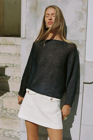 RUSTIC WEAVE SKORT - Ecru by Zara - Image 3