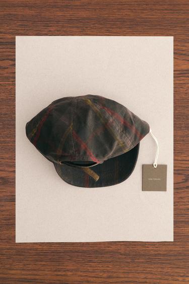 ZARA TIMELESS - CHECK WAXED CAP - Green by Zara - Image 1