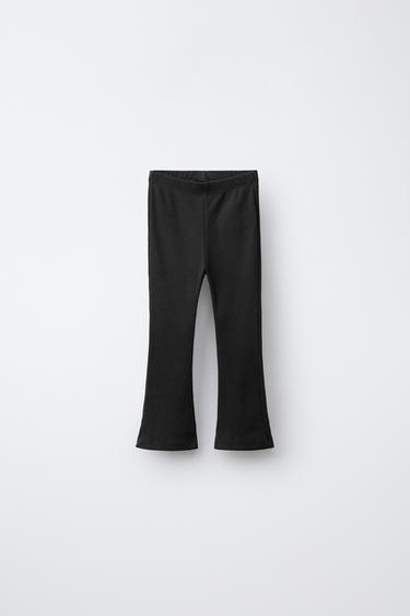 LEGGING FLARE RIB - Negro de Zara