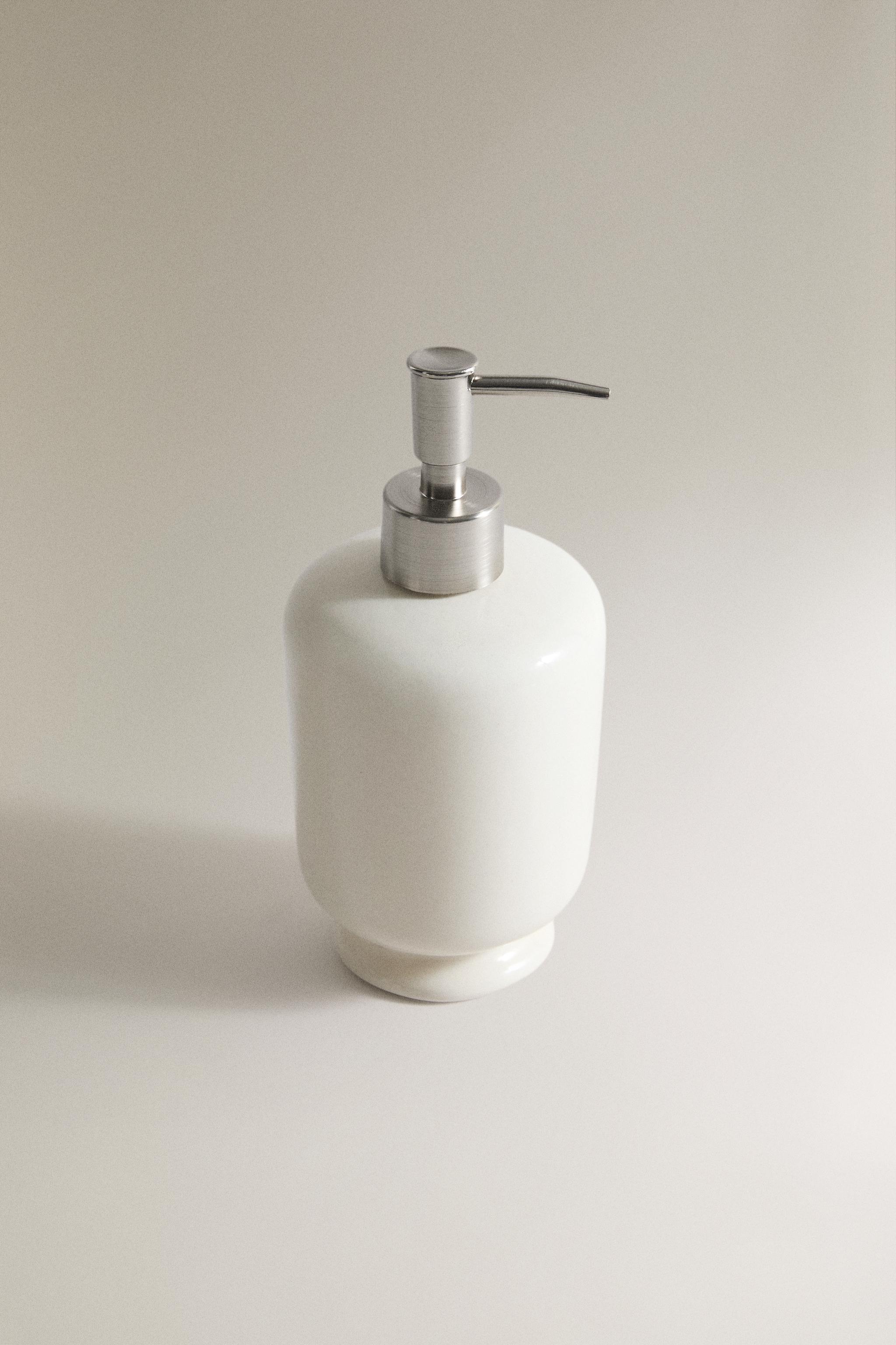 CREAM CERAMIC SOAP DISPENSER — Cream