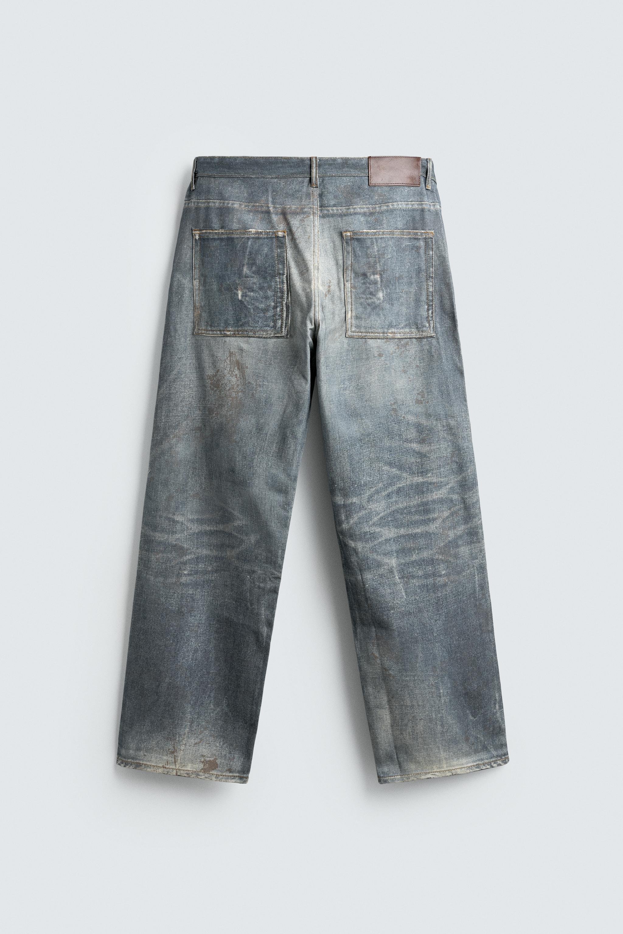 ZARA プリント加工ビンテージバギーデニム 38 ZARA プリント加工ビンテージバギーデニム 38 即完売⭐️新品