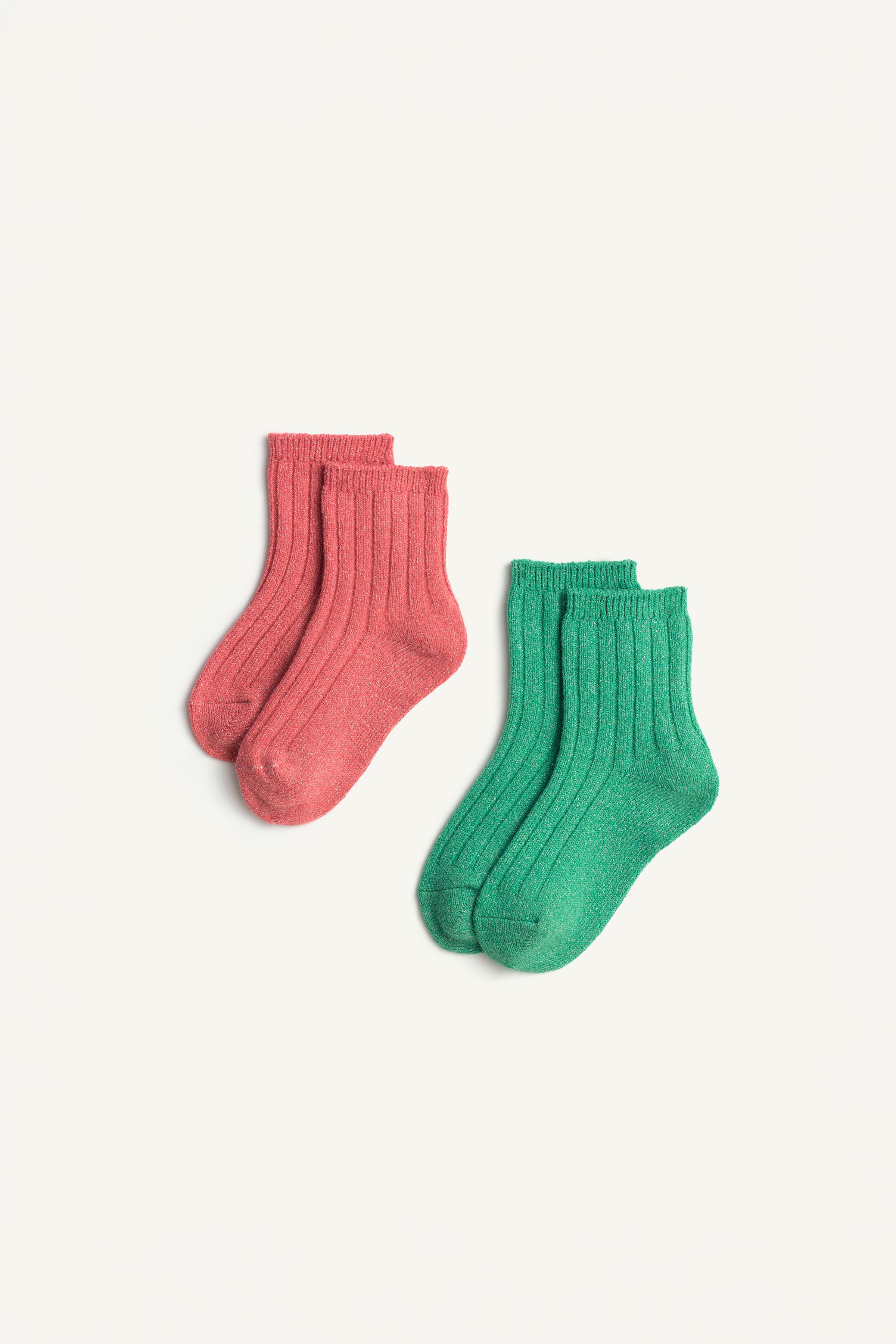 LOT DE DEUX PAIRES CHAUSSETTES MOYENNES BRILLANTES AVEC LAINE LIMITED EDITION