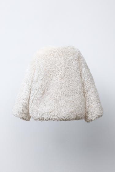 VESTE EFFET FOURRURE - Blanc de Zara - Image 3
