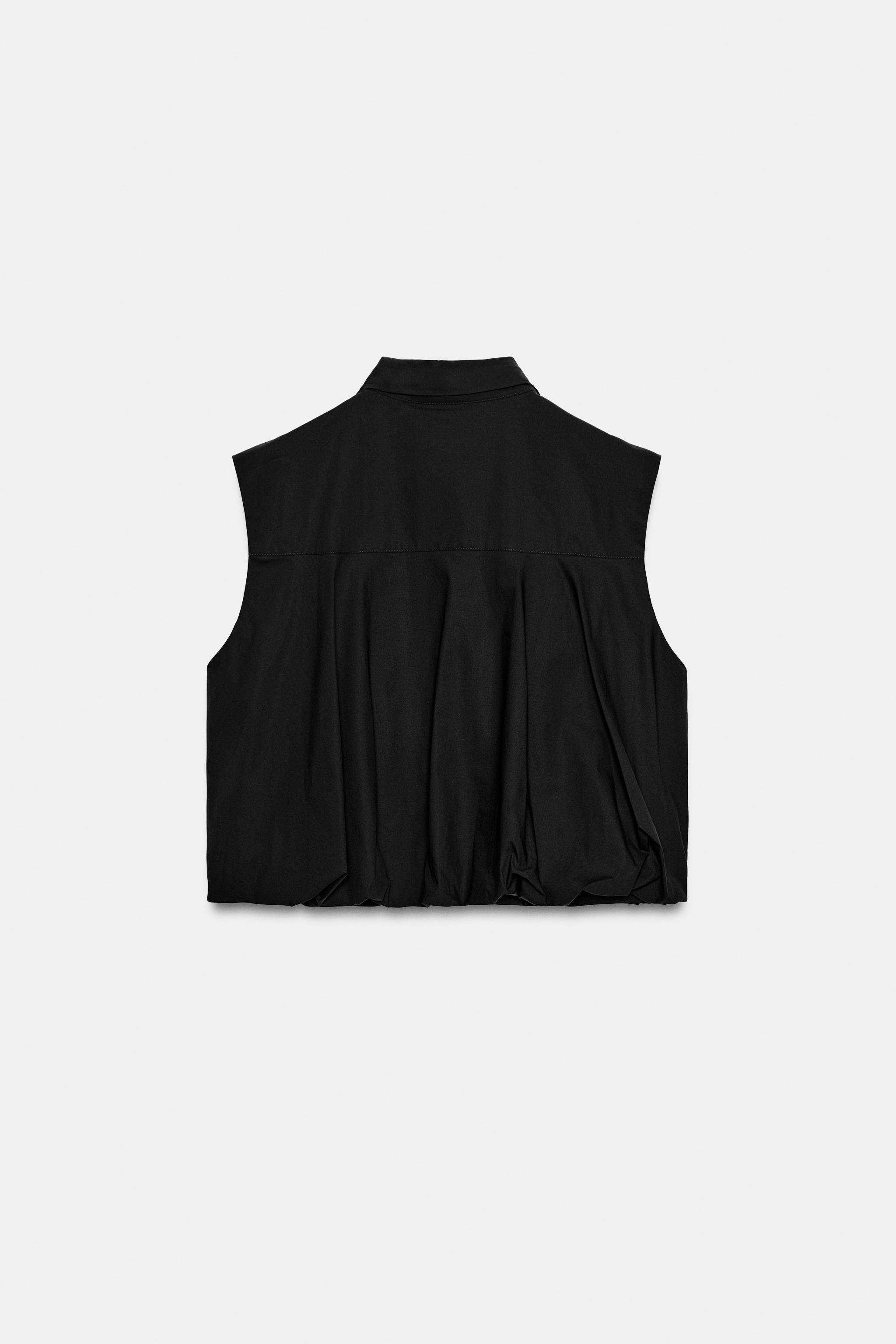 POPLIN TOP WITH VOLUMINOUS BACK
