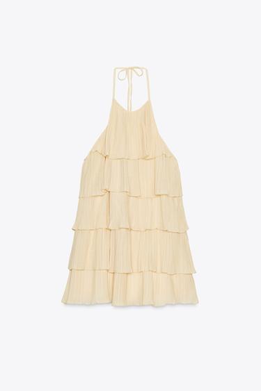 RUFFLED HALTER DRESS - Yellow by Zara - Image 6