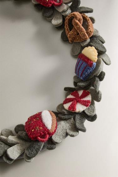 WOOL WREATH CHRISTMAS DECORATION - Multicoloured by Zara
