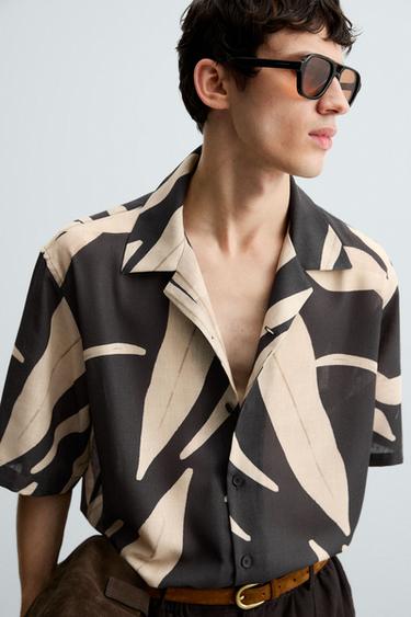 CHEMISE IMPRIMÉE FEUILLES - Noir de Zara - Image 5