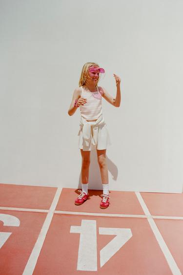 GESTREIFTES T-SHIRT MIT MODAL - Rosa von Zara