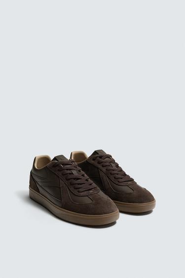 TRAINERS WITH CONTRAST SOLE - Brown by Zara