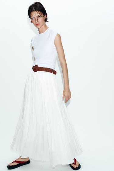 CAMISETA EFECTO LAVADO MANGA RANGLÁN - Blanco de Zara