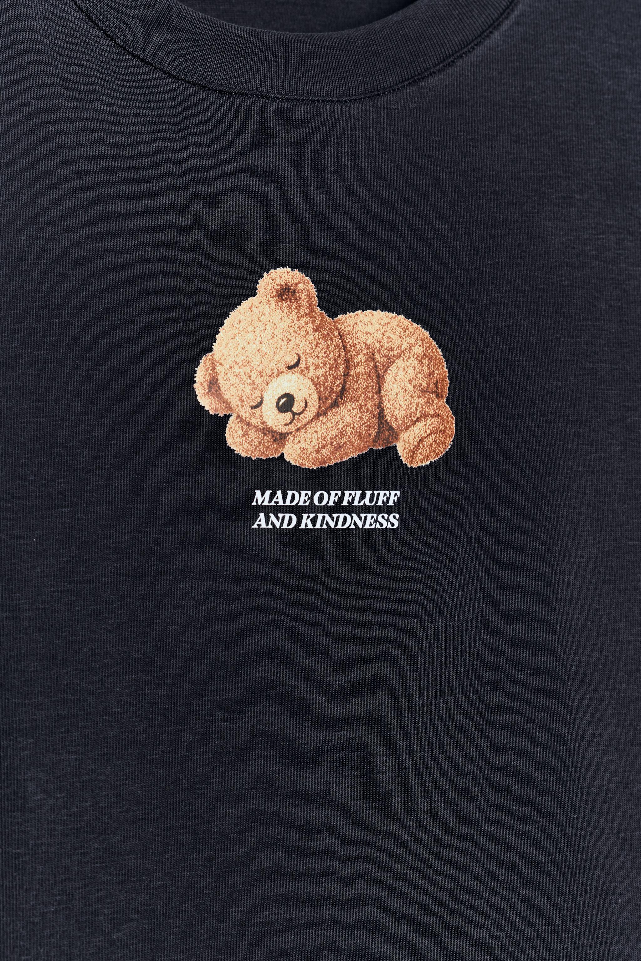 SHORT SLEEVE BEAR T-SHIRT - Dark navy | ZARA Canada