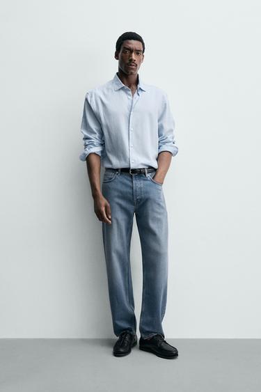 LIGHTWEIGHT COTTON-LYOCELL JEANS - Mid-blue by Zara - Image 0