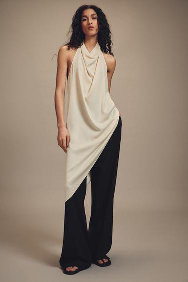 ASYMMETRIC TOP ZW COLLECTION - Oyster-white by Zara - Image 0