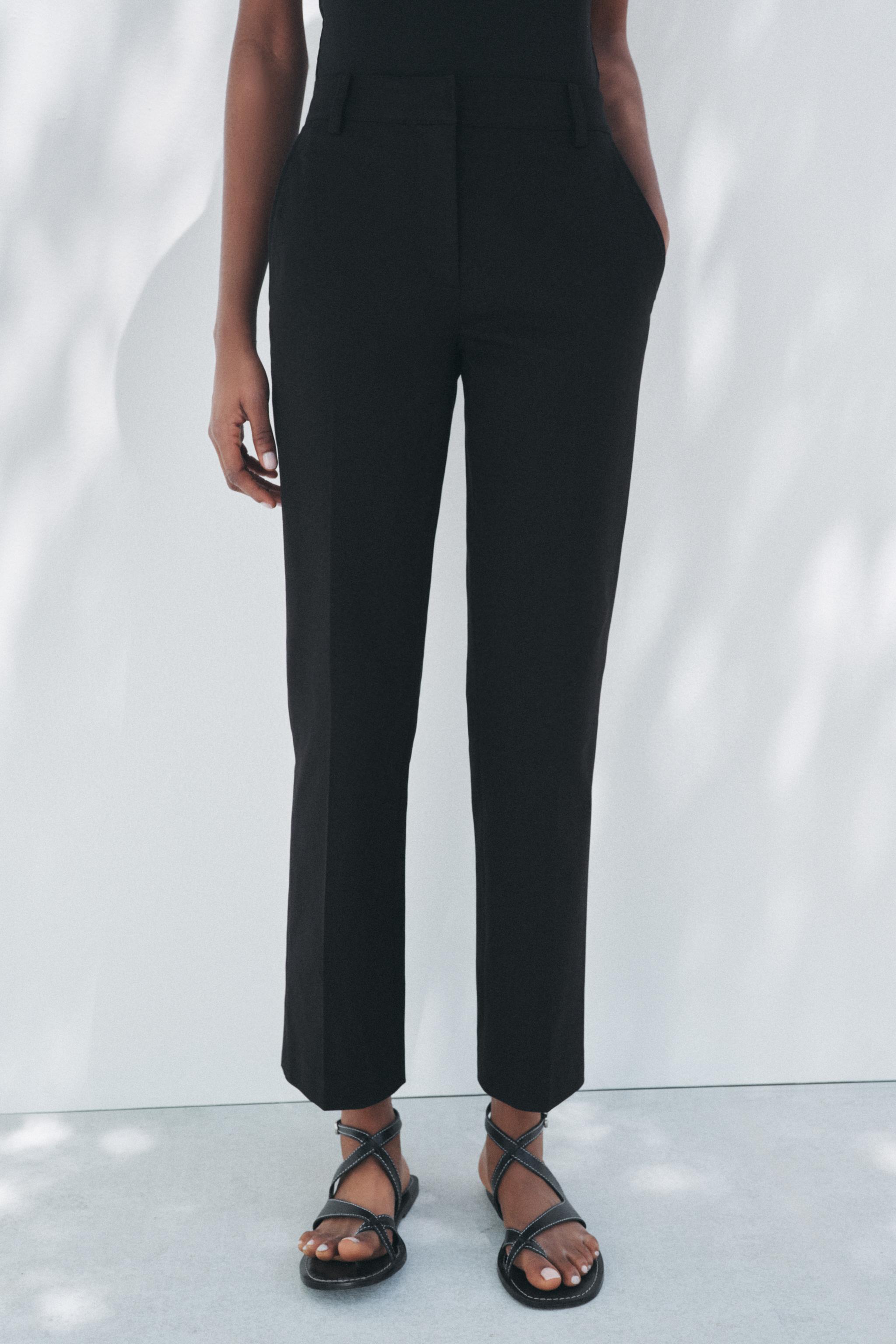 ZW COLLECTION ANKLE PANTS - Black | ZARA United States