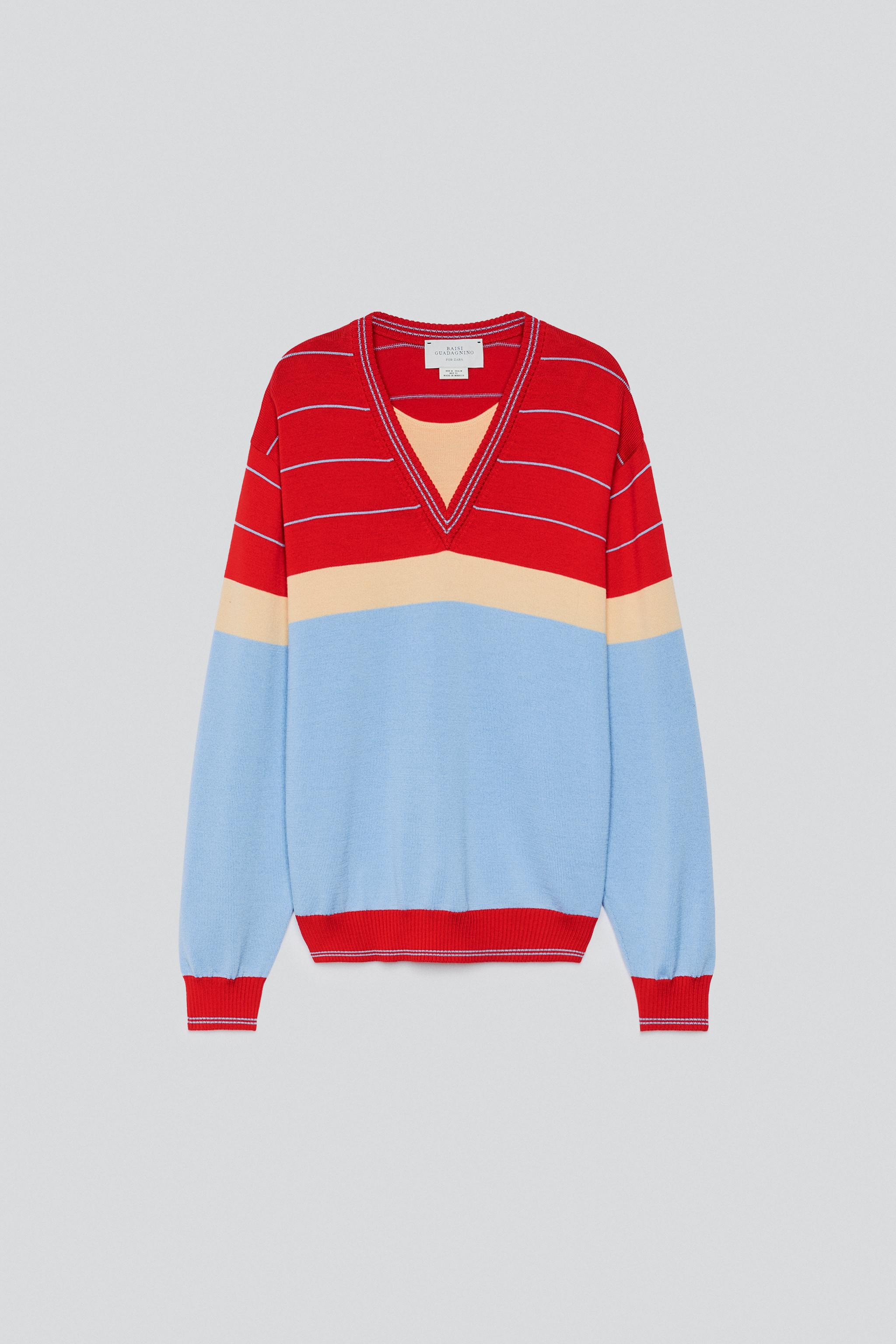 100% WOOL STRIPED JACQUARD JUMPER