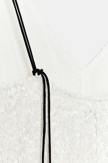 ROBE À PAILLETTES ZW COLLECTION - Blanc de Zara - Image 6