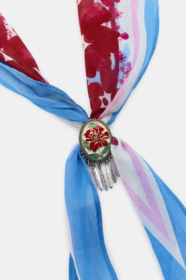 FOULARD BANDANA IMPRIMÉ - Fuchsia de Zara - Image 3