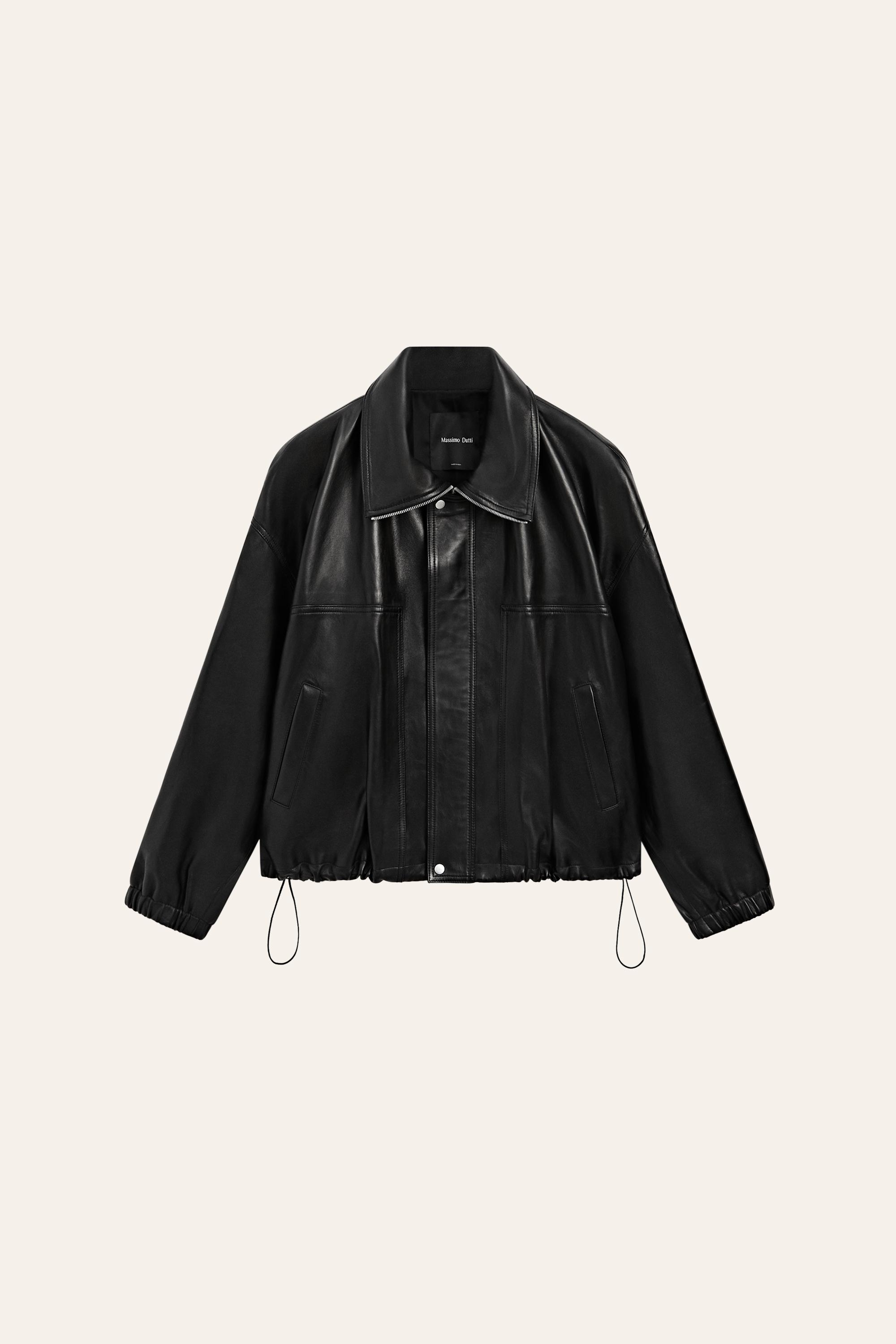 Nappa leather bomber jacket — Black
