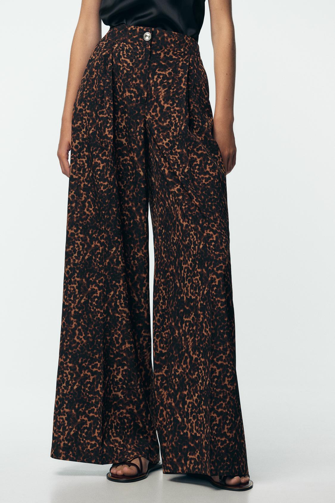 ANIMAL PRINT PALAZZO TROUSERS