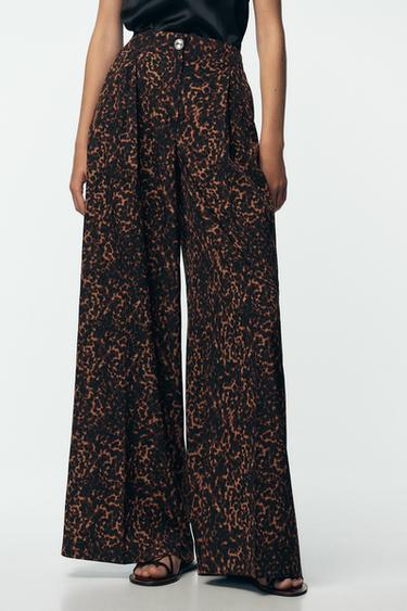 ANIMAL PRINT PALAZZO TROUSERS - Leopard by Zara - Image 1