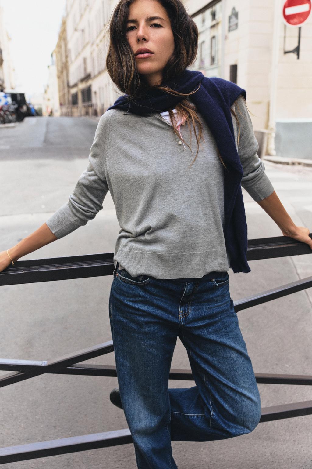 PLAIN KNIT POLO JUMPER