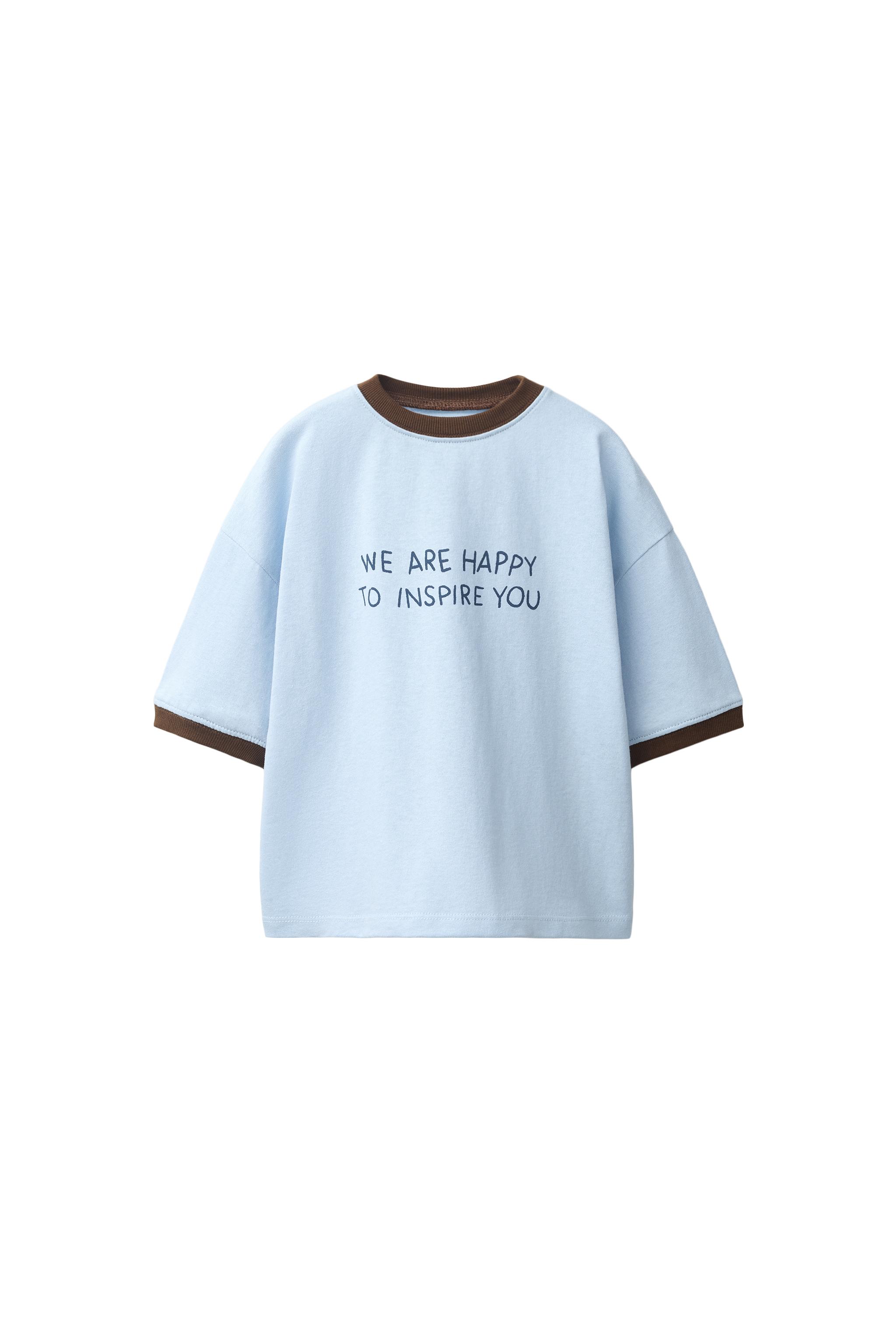 テキストプリントTシャツ - ライトブルー | ZARA Japan / 日本